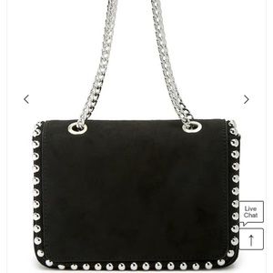 Faux Suede Studded Shoulder Bag